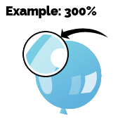 Vector artwork example at 300% zoom showing smooth edges